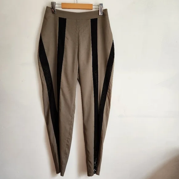 Dress pants Going out Joggers Green color Lace tapered leg BEBE  NWT - Picture 7 of 16